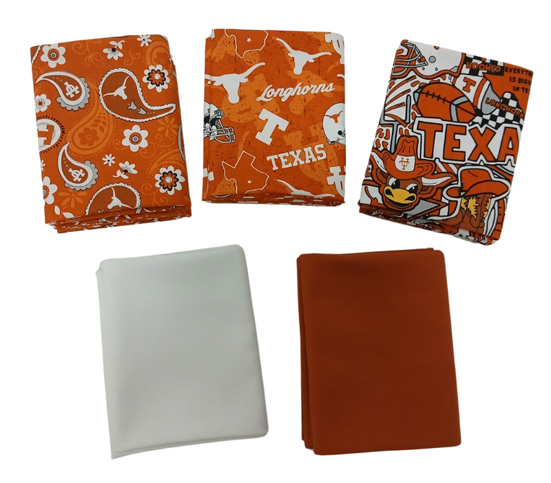 Texas Longhorns - Fat Quarter Bundle - 10 pack (Horns)