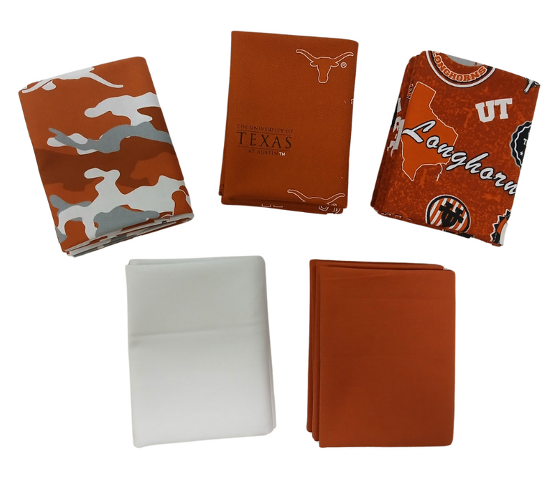 Texas Longhorns - Fat Quarter Bundle - 10 pack (Burnt Orange)