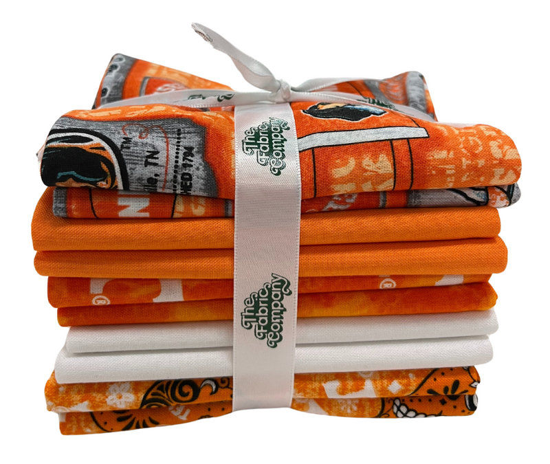 Tennessee Volunteers - Fat Quarter Bundle - 10 pack (Orange & White)