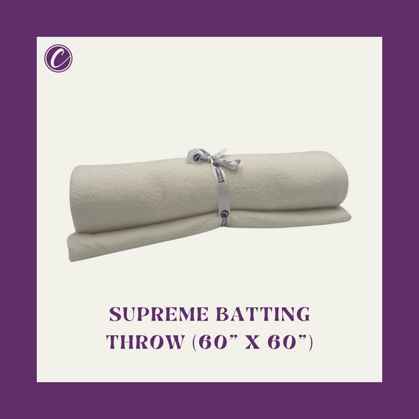 Choice Supreme Batting - 80/20 Cotton/Poly Blend - Throw Size (60" x 60")