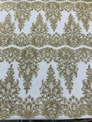 Trim Glitter Damask Design On A Mesh Lace 58" Wide