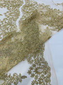 Trim Glitter Damask Design On A Mesh Lace 58" Wide