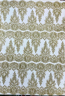 Trim Glitter Damask Design On A Mesh Lace 58" Wide