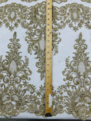Trim Glitter Damask Design On A Mesh Lace 58" Wide
