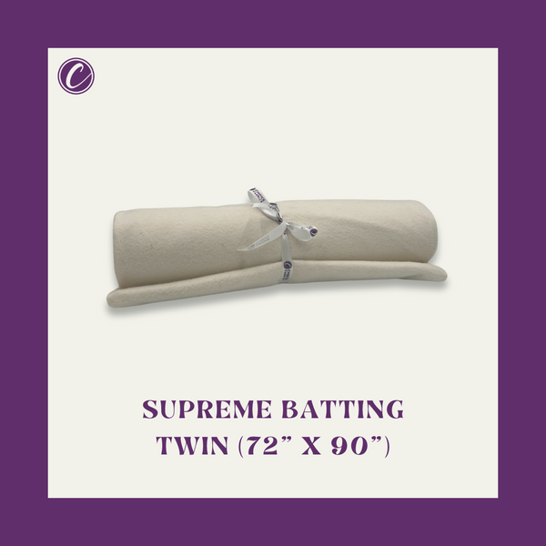 Choice Supreme Batting - 80/20 Cotton/Poly Blend - Twin Size (72" x 90")