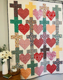 Yes He Loves Me Crosses and Hearts Quilt Pattern Paper Print Version
