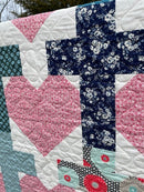 Yes He Loves Me Crosses and Hearts Quilt Pattern Paper Print Version